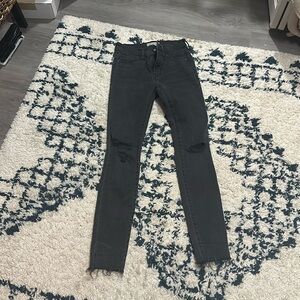 Madewell High rise skinny, black/grey denim (9”)